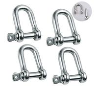 Metown - Grillo con anello a D da 6 mm, in acciaio inossidabile 304, per catene, sollevamento, campeggio, attività all'aperto, sopravvivenza (M6, 4 pezzi)
