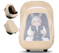 Metplus Coprisedile per auto 2 in 1, copertura multiuso per seggiolino auto con parasole per la privacy, protegge il seggiolino di sicurezza del tuo bambino con stile, copri marsupio per bambini e
