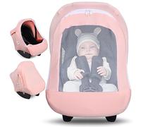 Metplus Copriseggiolino auto 2 in 1, copertura multiuso per seggiolino auto per bambini con parasole privacy, protegge il sedile di sicurezza del tuo bambino con stile, copre per bambini e ragazze