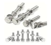 metric bolt kit, 176/620 pezzi 304 Kit di bulloni e dadi esagonali for impieghi gravosi in acciaio inossidabile M4/M5/M6/M8/M10 con rondella piatta e molla,for diy(176pcs)