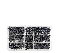 metric bolt kit, 340 pezzi/scatola viti autofilettanti a testa a croce set viti pan assortimento kit mobili neri acciaio al carbonio M3/M3.5/M4/M5,for diy(5 BOXES)