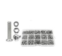 metric bolt kit, Kit assortimento di viti a testa tonda con croce da 541/721 pezzi M3 M4 M5 Phillips con rondella dado in acciaio inossidabile,for diy(M3 811pcs)