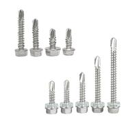 metric bolt kit, Kit assortimento di viti autofilettanti Tek in acciaio inossidabile 410 da 385 pezzi, include misure n. 8, n. 10 e n. 12, for progetti industriali e fai da te.,for diy