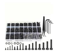 metric bolt kit, Kit da 2180 pezzi di viti a testa esagonale M2 M3 M4 M5 nere, assortimento metrico in lega di acciaio di grado 12.9 con chiavi,for diy