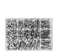 metric bolt kit, Kit di 240 bulloni e dadi flangiati in acciaio inossidabile - Vite esagonale metrica M5, M6, M8, resistente alla corrosione,for diy