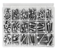 metric bolt kit, Kit di bulloni e dadi flangiati for impieghi gravosi da 245 pezzi, M6 M8 M10, set di viti esagonali metriche in acciaio inossidabile 304, 15 assortiti,for diy