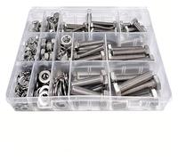 metric bolt kit, Set di 236 bulloni e dadi in acciaio inossidabile M6, M8, M10 con rondelle - Elementi di fissaggio industriali for impieghi gravosi,for diy