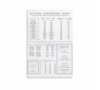 Metric Imperial Conversion Chart Poster Kitchen Cooking Guide Measurement Reference Canvas Wall Art for Modern Home Kitchen(Framed,12x18inch(30x45cm))
