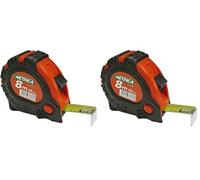 Metrica 38648 - Flessometro 8 m, 3 fermi, 25 mm (Confezione da 2)