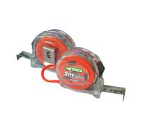 Metrica 38764 - Metro a nastro da 19 mm, lunghezza 5 m, con cassa trasparente, graduazione doppia