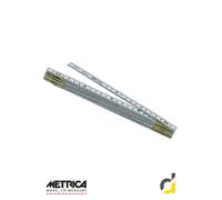 Metrica Doppiometro Pieghevole in Alluminio 2m - Molle in Ottone, Professionale