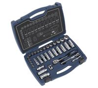 Sealey AK8991 Presa Set 34pc 1cmSq Drive 6pt Walldrive Metrico