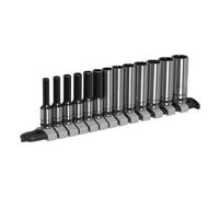 Metrico Presa Set Profondo 13pc 0.6cmD Nero Serie Singolo Hex Sealey Recintata