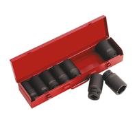 Metrico Set Bussole Profonde 8pc 1.9cmD Singolo Esagonale con Scatola Sealey