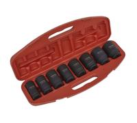 Metrico Urto Presa Set 8pc Profondo 1.9cmSq Drive IN Un Valigetta Sealey AK885
