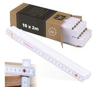 Metrie™ Metri pieghevoli - Metri in legno 2 m | Metri - BIANCO - Scala duplex, Prodotto nell’UE | Robusto e Preciso | per Artigiani e Fai-da-te | BLOCK 72 - 10 pezzi