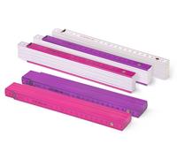 Metrie, metro pieghevole Block-52, rosa, set da 5, 2 m