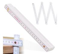 Metrie™ Metro pieghevole - Metro in Legno 2 m | Metri - BIANCO - Scala duplex, Prodotto nell’UE | Robusto e Preciso | per Artigiani e Fai-da-te | BLOCK 72 - 1 pezzo