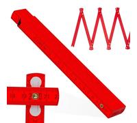 Metrie™ Metro pieghevole - Metro in Legno 2 m | Metri - NEON ROSSO - Scala duplex, Prodotto nell’UE | Robusto e Preciso | per Artigiani e Fai-da-te | BLOCK 72 - 1 pezzo