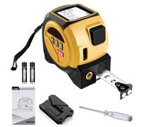 Metro a nastro 3 in 1, misuratore di distanza digitale 40 m con livello di linea trasversale, telemetro alto, nastro in acciaio da 5 m, misurazione del volume dell'area per costruzione