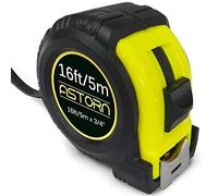 Metro a Nastro 5 Metri Professionale per Imprenditori e Hobbisti - Flessometro Retrattile 5M/16ft con Doppia Scala Pollici e Centimetri, Gancio Magnetico, Blocco Automatico e Custodia in Gomma Astorn