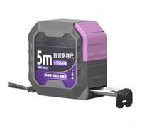 Metro a nastro autobloccante, 7,5 m x 25 mm, in acciaio resistente, con custodia in ABS ispessito, funzionamento con una sola mano e sistema metrico resistente all'usura (5 m x 19)