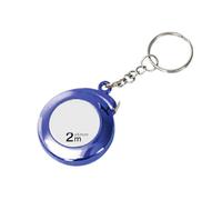 Metro a nastro con custodia rotonda con catena, Blue, Blue. | Marcatura frontale da 2 m, tasca compatta per la pianificazione pacchi domestici e hobby