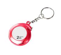 Metro a nastro con custodia rotonda con catena, Rose Red | Marcatura frontale da 2 m, tasca compatta per la pianificazione pacchi domestici e hobby