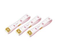 Metro a nastro doppio morbido da 200 cm, per misurare il peso, per cucito, sartoria, artigianato, righello in vinile (rosso su bianco)