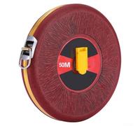 Metro a nastro in fibra di vetro, 10-100 m, metrico su entrambi i lati, per costruzione, topografia su strade, ferrovie, elettricità, leggero e durevole (rosso, 50 m)