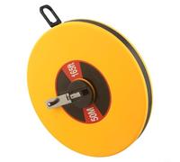 Metro a nastro in fibra di vetro, 10-100 m, metrico su entrambi i lati, per costruzione, topografia su strade, ferrovie, elettricità, leggero e durevole (giallo, 50 m)