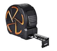 Metro a nastro per edilizia, 5/7,5/10 m, infrangibile e resistente all'usura, con doppia scala, gancio in acciaio al carbonio (arancione, 5 m x 19 mm)