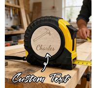 Metro a nastro personalizzato con nome inciso - Personalizzato con il tuo nome e design a martello, metro a nastro retrattile durevole con impugnatura ergonomica, regalo ideale per marito, papà, fai-d