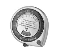 Metro a Nastro Retrattile per Misure Corporee Bmi 1,5m Argento | ABS e PVC, Lettura Rapida delle Scale, per Controlli Sanitari a Scuola e Clinica