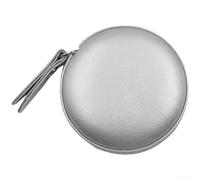 Metro a nastro rotondo piccolo, 150 cm, progettato per essere trasportato, con custodia morbida al tatto in pelle e segni di misurazione trasparenti a doppia unità (argento)