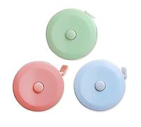 Metro a nastro telescopico, 3 pezzi, con doppia scala per misurare lunghezza, linea, petto, vita, gamba e altri taglieri portatili multiuso (blu, rosa, verde).