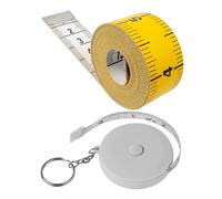 Metro a nastro universale da sarto, 2 pezzi, con lunghezza totale di 150 cm/60", metro a nastro 2 in 1 con scala cm e pollici, misurazione di vestiti, grasso corporeo, nastro di misurazione rotolo