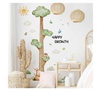 metro bambini parete Animali dei cartoni animati Misura di altezza Adesivo da parete Grande albero Carta parati for la camera bambini Grafico crescita del righello della bambino