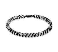 Metro Jewelry Bracciale da uomo lungo da 21,5 a 22,9 cm, in acciaio inossidabile con placcatura ionica in oro giallo o nero, catena a coda di volpe con chiusura a moschettone, 9 inch, Metallo, Nessuna