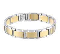 Metro Jewelry Bracciale in acciaio inossidabile con diamanti da 0,15 carati e placcatura in oro, lunghezza 21 cm, ripiegabile