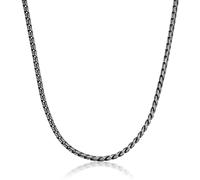 Metro Jewelry Collana a corda in acciaio inox con finitura anticata, lunghezza 45-61 cm, larghezza 5 mm, con chiusura a pressione, Metallo, Nessuna pietra preziosa