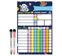Metro magnetico - versatile programma settimanale visivo, cancellabile a | Calendario comportamentale con 2 pennarelli, grafico ricompensa frigorifero | Per bambini comportamento faccende quotidiane
