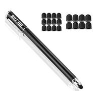 METRO Pennino capacitivo universale 2 in 1 per touch screen, con 20 punte in gomma di ricambio, compatibile con iPad, iPhone, iPad Pro, Galaxy, smartphone e altri dispositivi touch screen, colore nero
