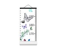 Metro per la crescita del bambino da parete, per bambini, decorazione per la cameretta dei bambini, righello da appendere alla parete, con pergamena in legno nero, decorazione per la stanza dei