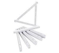 Metro Pieghevole 2m Righello Pieghevole: 6 Pezzi Blocco Angolare 90/180° per Falegnami, Cantieri Edili, Progetti DIY, Bianco