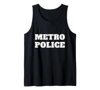 Metro Police Officer Uniform On Duty Poliziotto Stampa Frontale Canotta