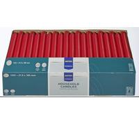 METRO Professional Candele da Tavola, Paraffina Rosso, 21,5 x 180 mm, 100 Pezzi, Durata 6 Ore
