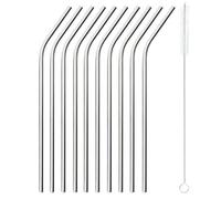 METRO Professional Cannucce pieghevoli riutilizzabili, acciaio inox, 10 pezzi