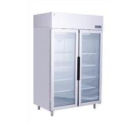 METRO PROFESSIONAL Congelatore a Doppia Porta in Vetro GICC1260, 906L, 10 Ripiani, Illuminazione LED, Serratura, Argento