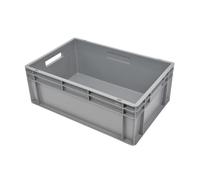 METRO Professional Eurobox, PP, 60 x 40 x 24 cm, 47 L, 25 kg, stapelbar, mit Handgriff, Grau